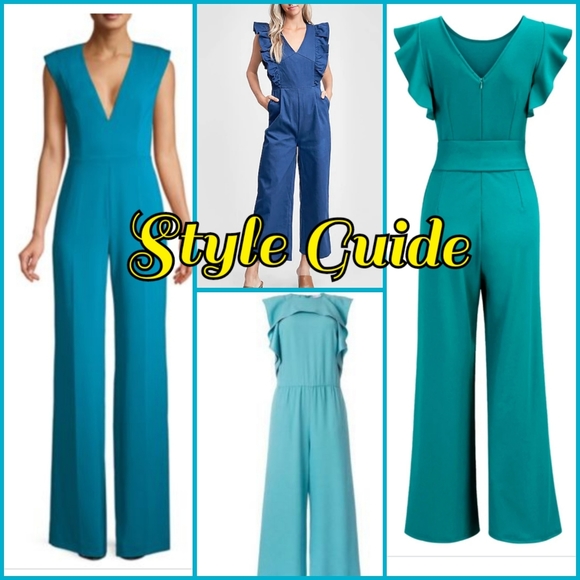 Teal Jumpsuit Pants Turquoise NEW Retro Disco 70s - Picture 8 of 12